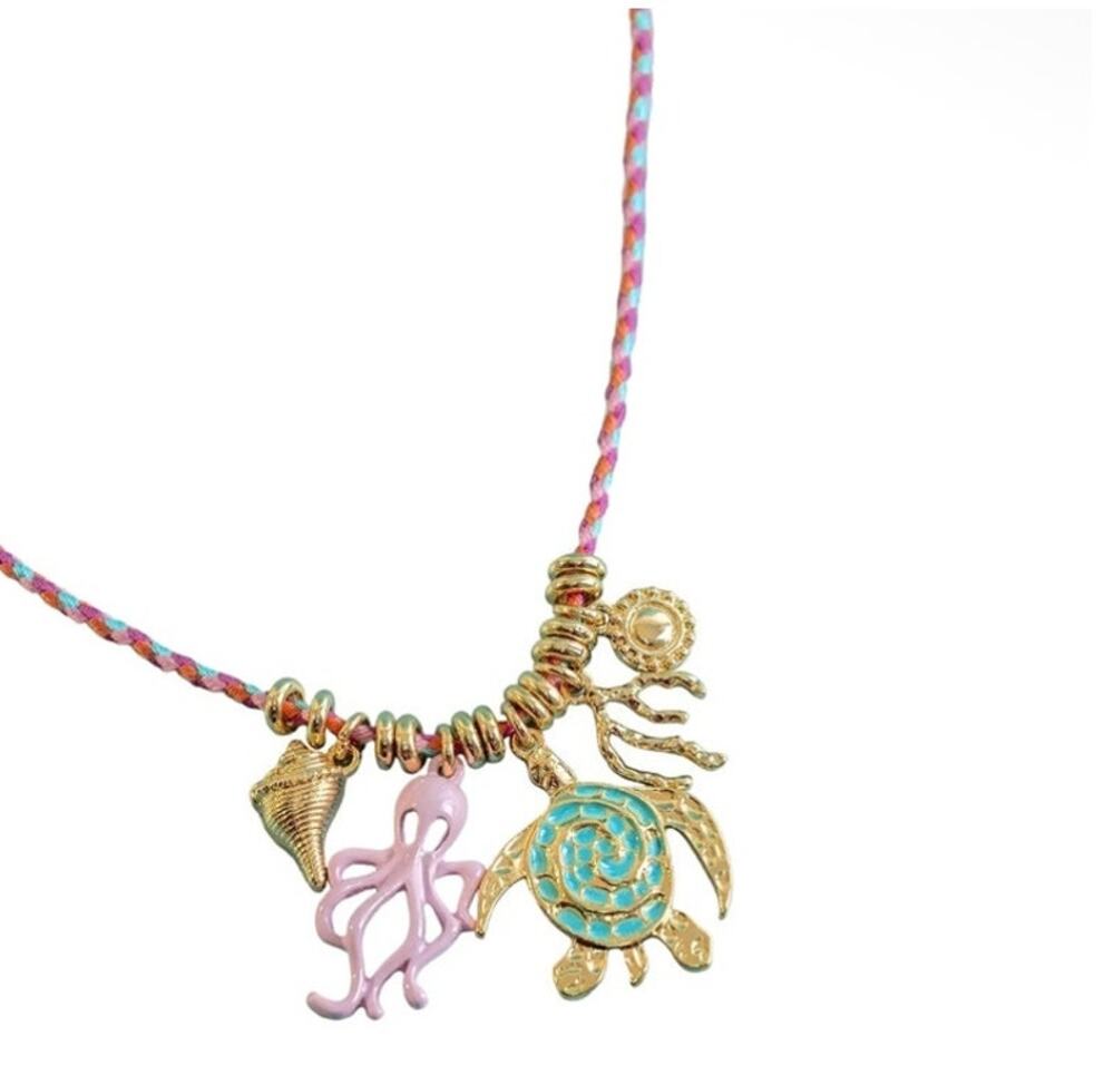 Pink Tropi-Cute Splash Ocean Critter Necklace